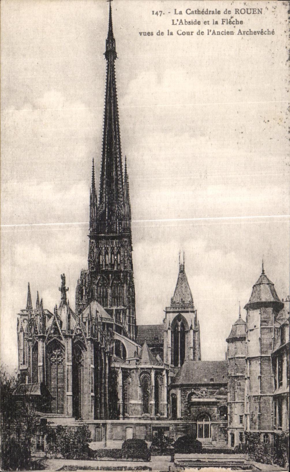 CPA the cathedral of Rouen Apse and the Arrow seen of the Court of