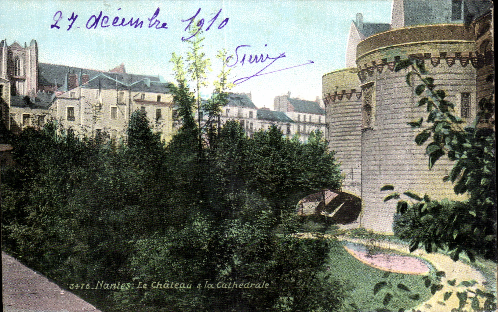 CPA Nantes the Castle the Cathedral