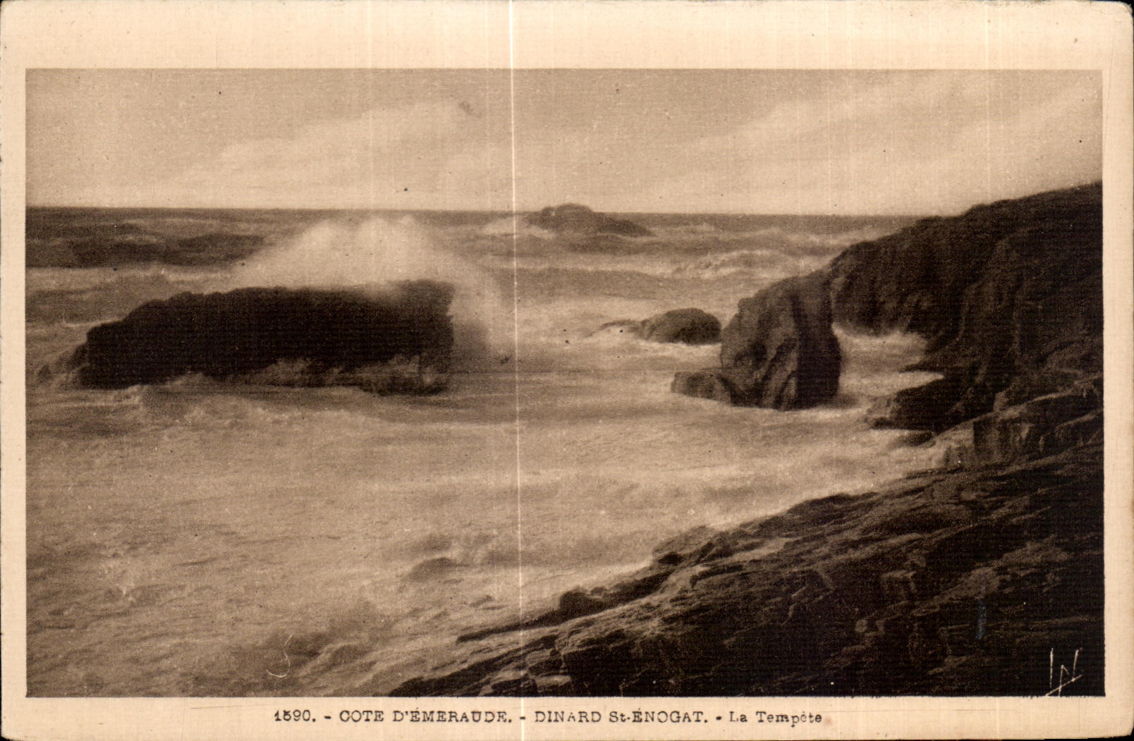CPA Dinard St Enogat La Tempote