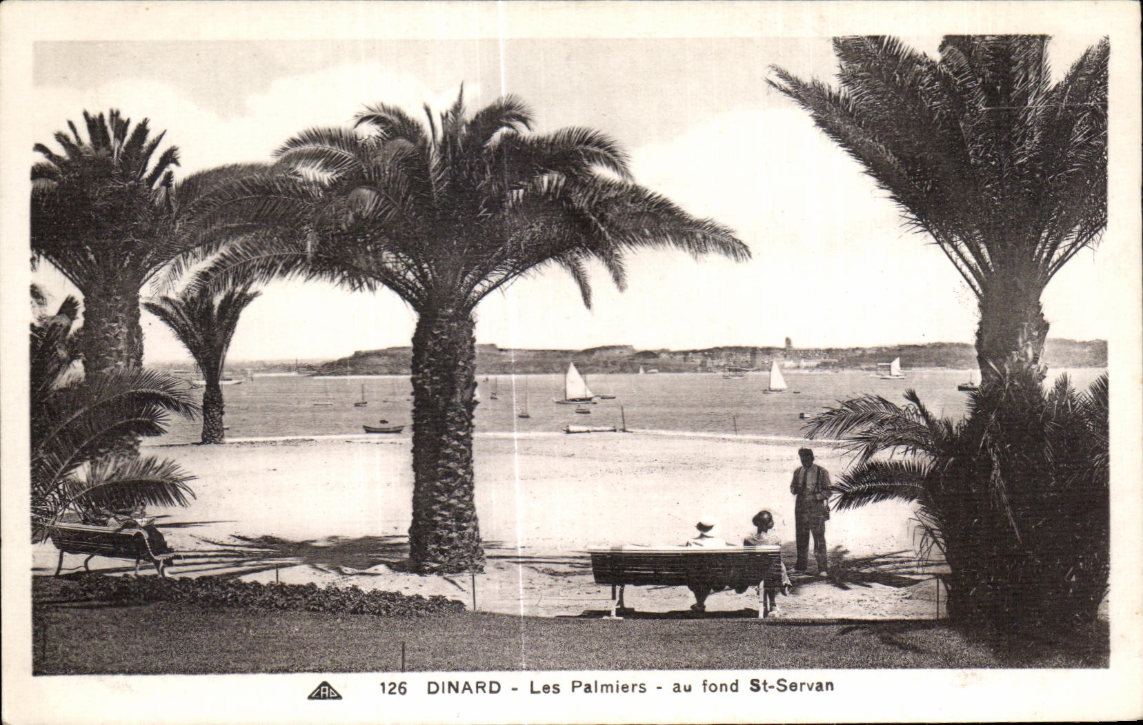 CPA Dinard La Palmeraie au fond St Servan