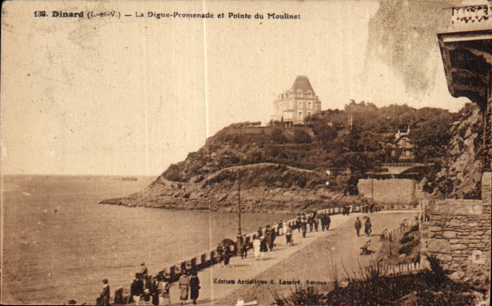 CPA Dinard (L et V) La Digue Premenade et Pointe du Moutinet