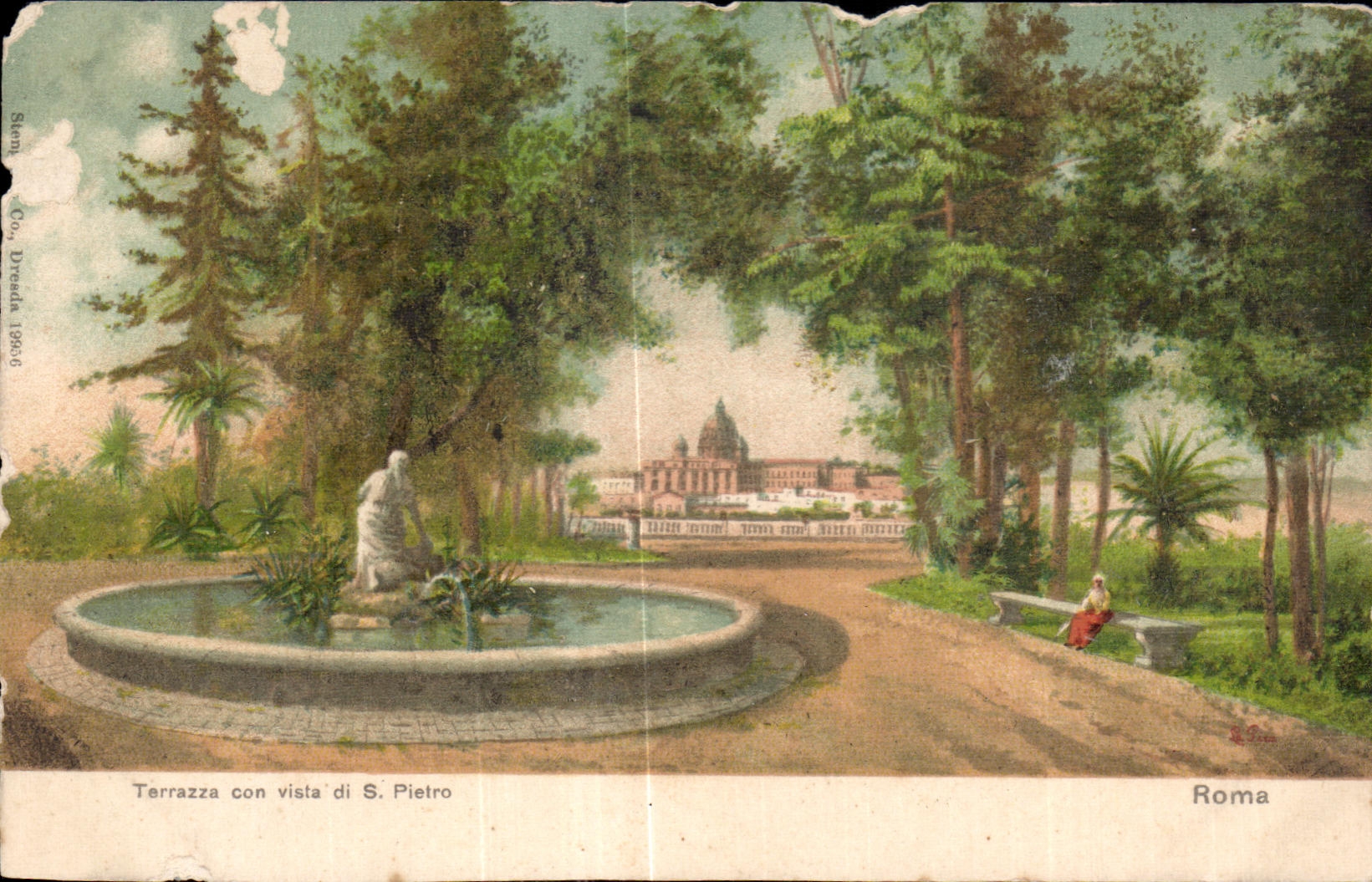 CPA Terrazza con vista di Pietro Roma