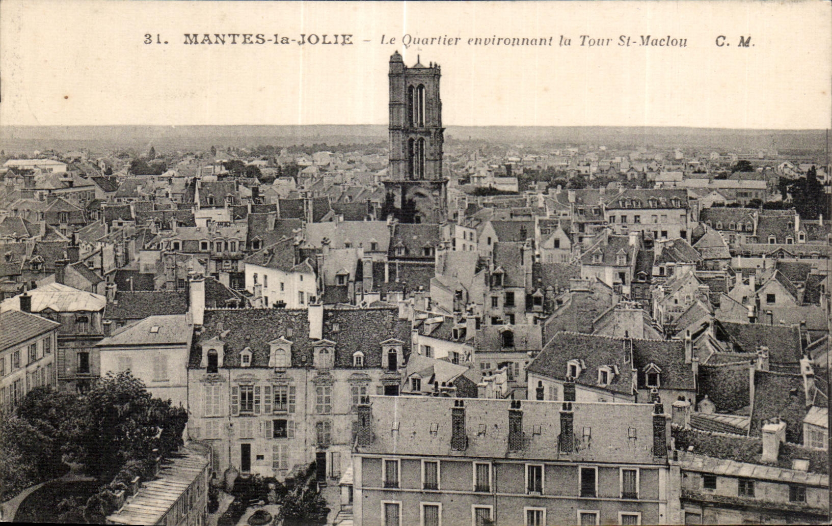 CPA Mantes la Jolie Le Quartier environnant St Maclou