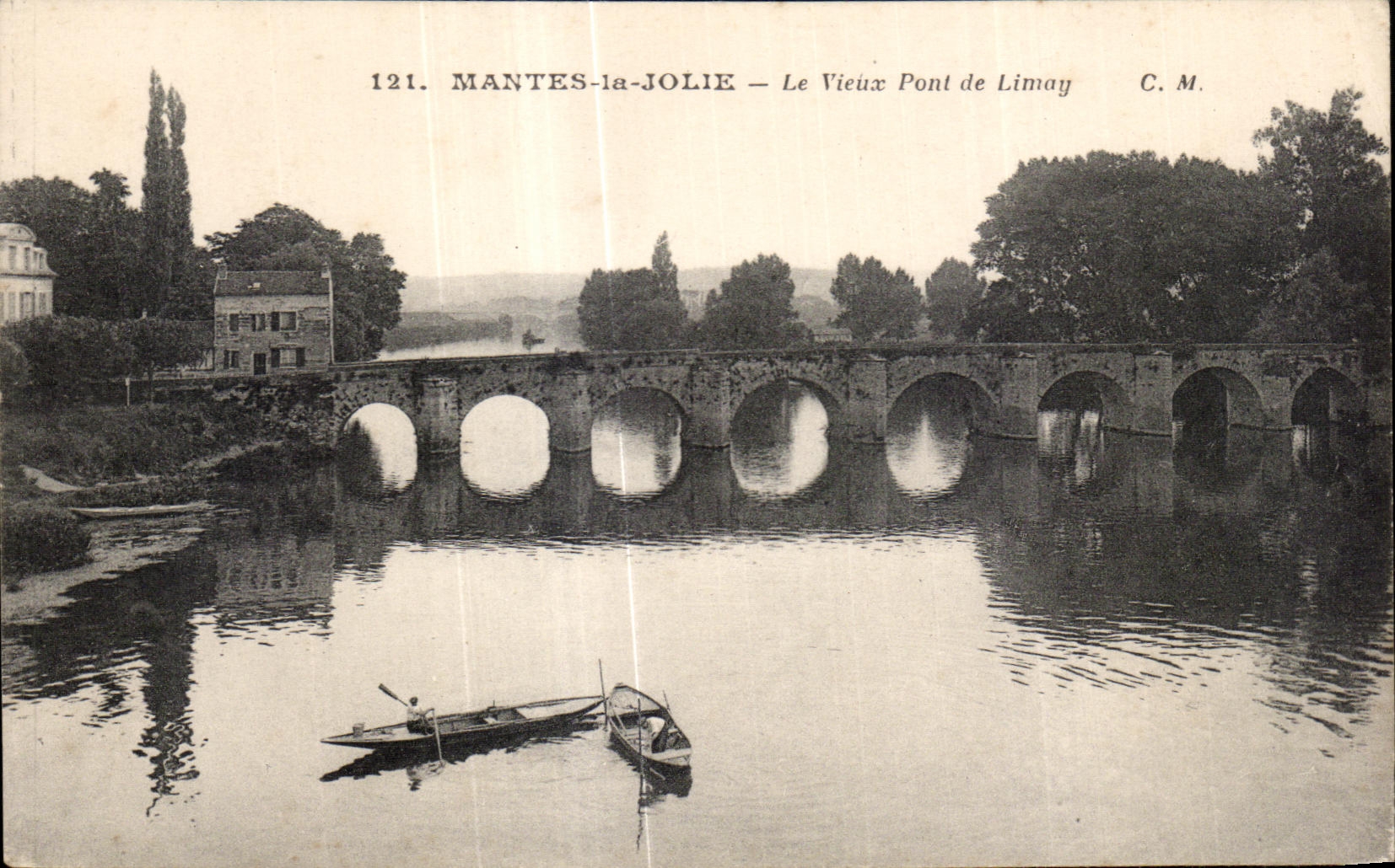 CPA Mantes la Joie Le Vieux Pont de Limay