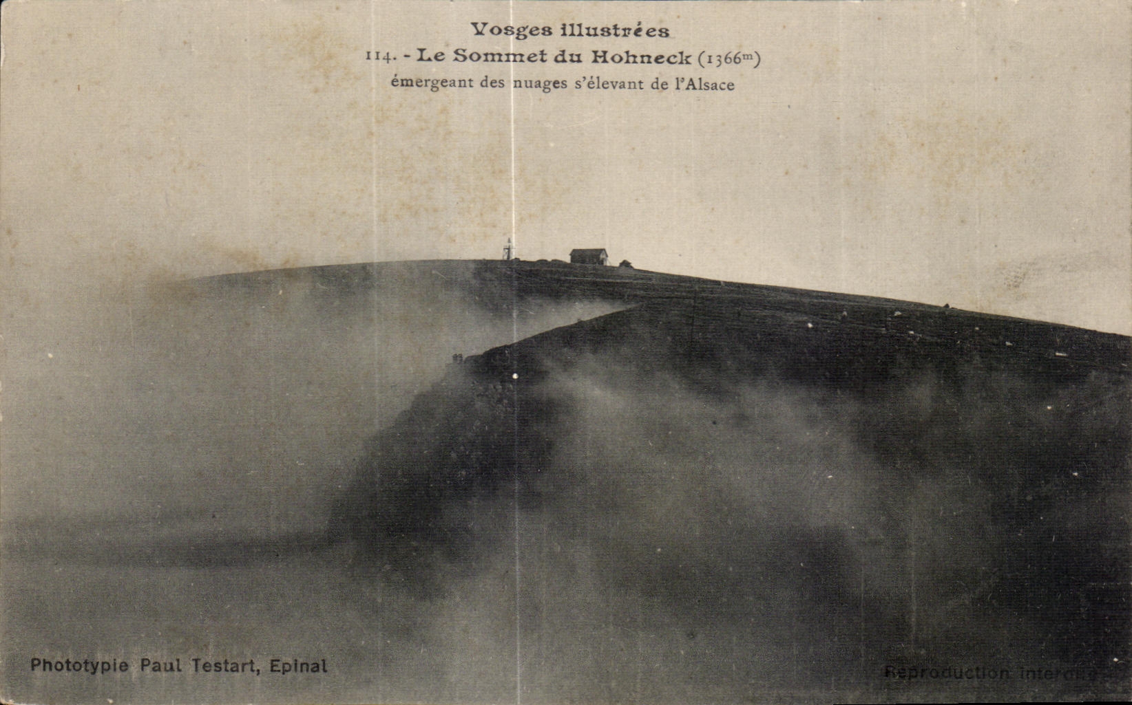 CPA Vosges illustrees Le Sommet du Hohneck emergeant des nuages s elevant de l Alsace