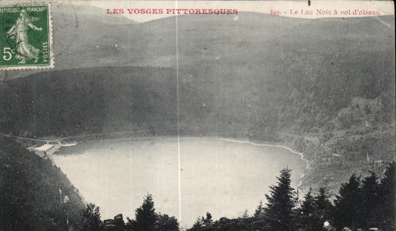 CPA Les Vosges Pittoresques Le Lac Noir a vol d oiseau