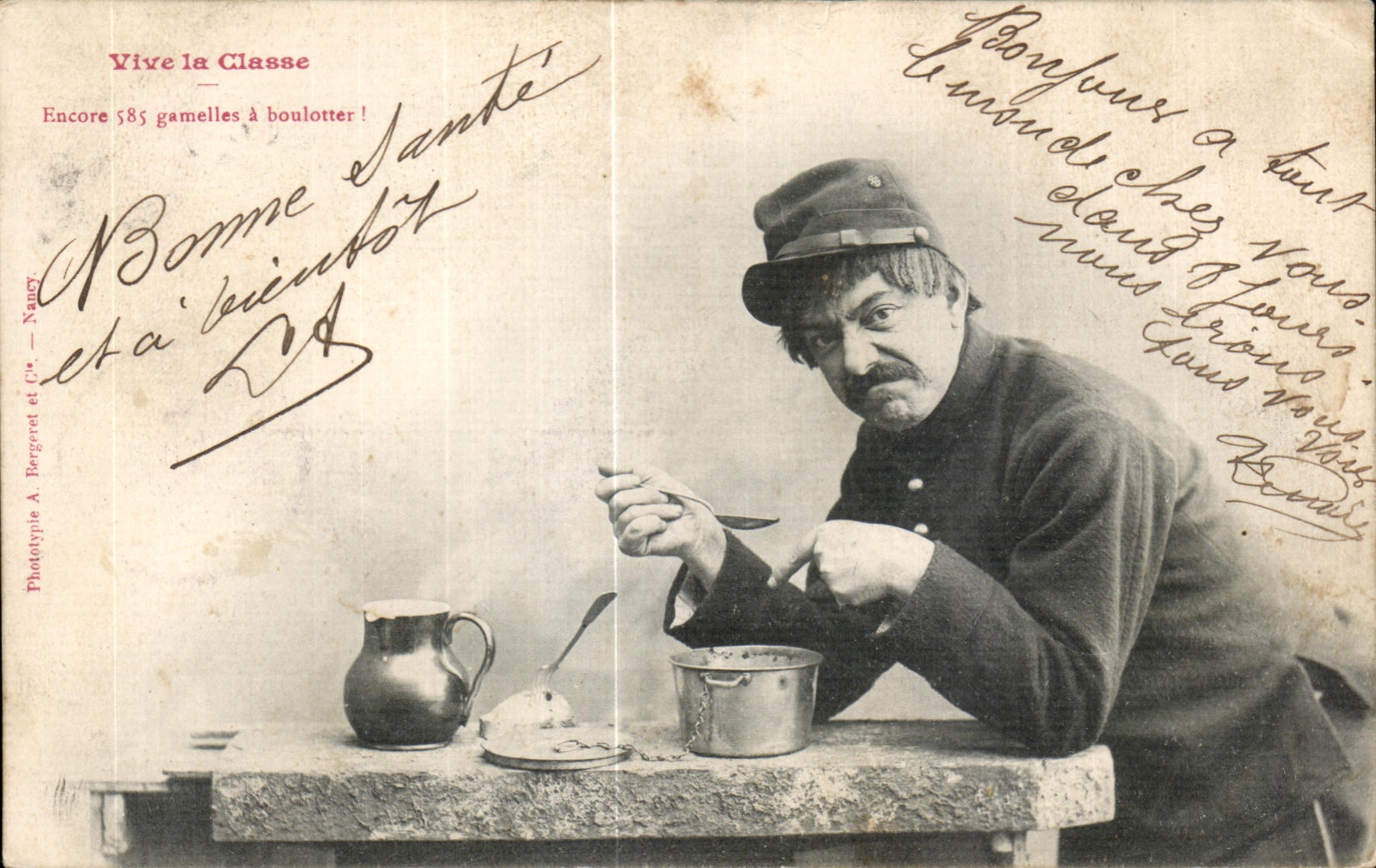 CPA Vive the Class Still 585 mess tins has boulotter Militaria Soldat