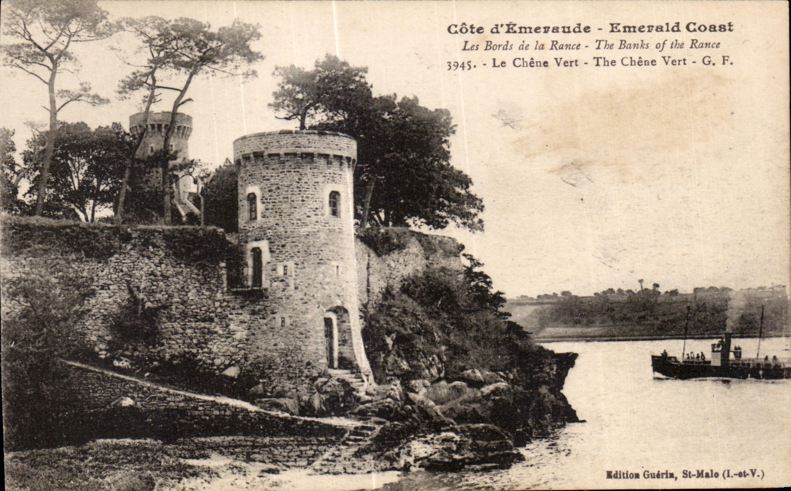 CPA dimensiona la costa esmeralda de Emevaude de los bordes de rancio los bancos el Rance el roble de encina el roble de encina