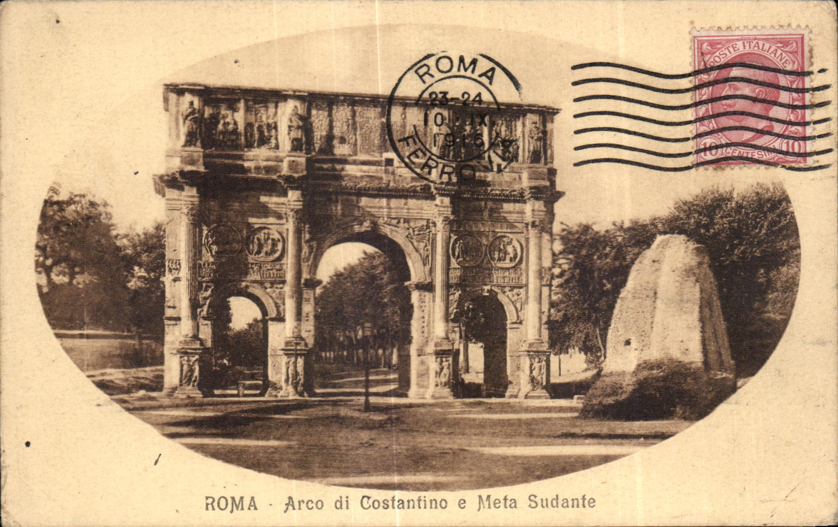 CPA Roma Arco di Costantino e Meta Sudante