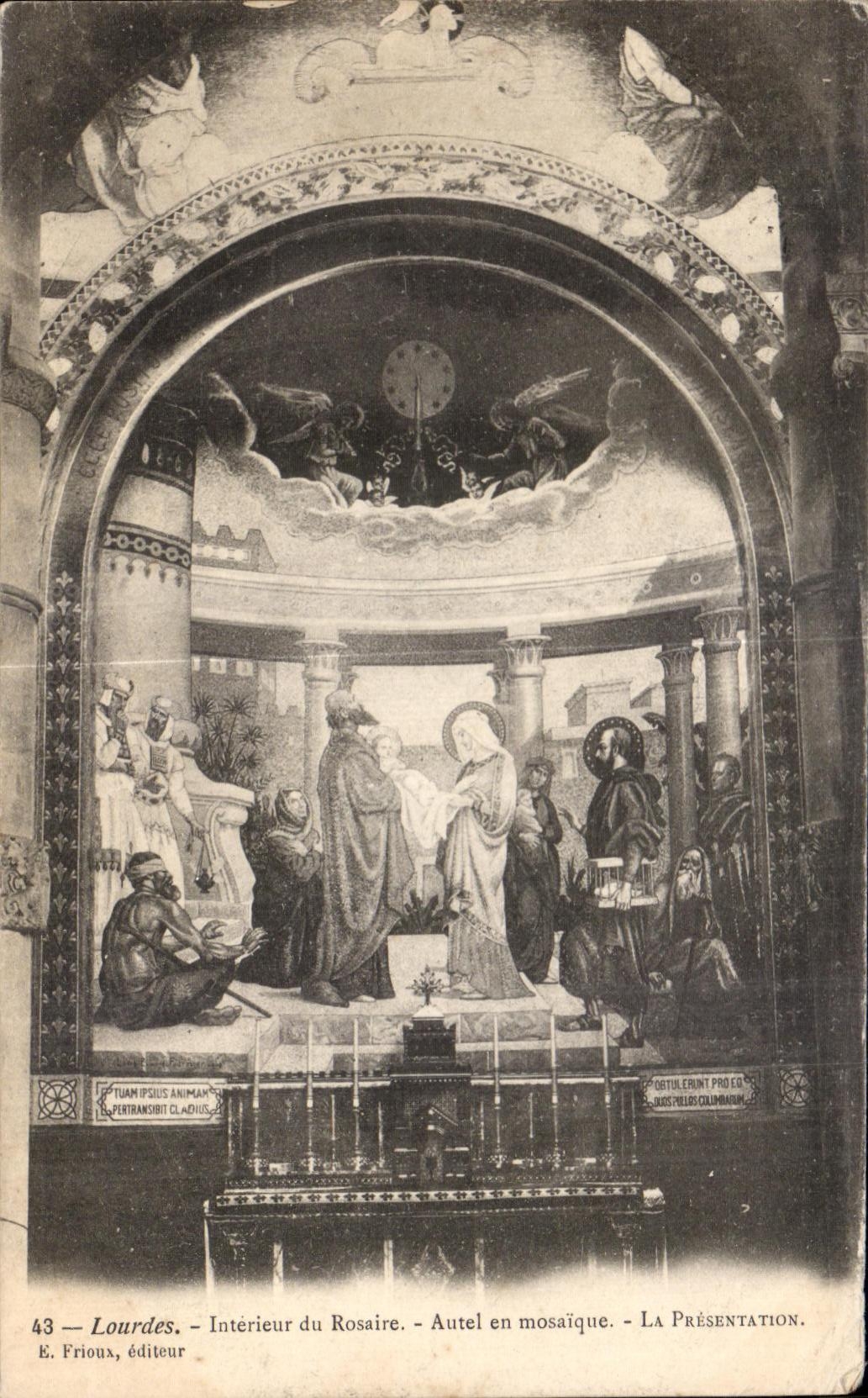 CPA Lourdes Interieurdu Rosaire Autel en Mosaique La Presentation