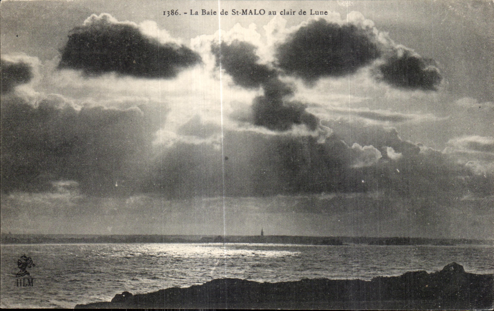 CPA el St Malo de la bahia con el claro de luna