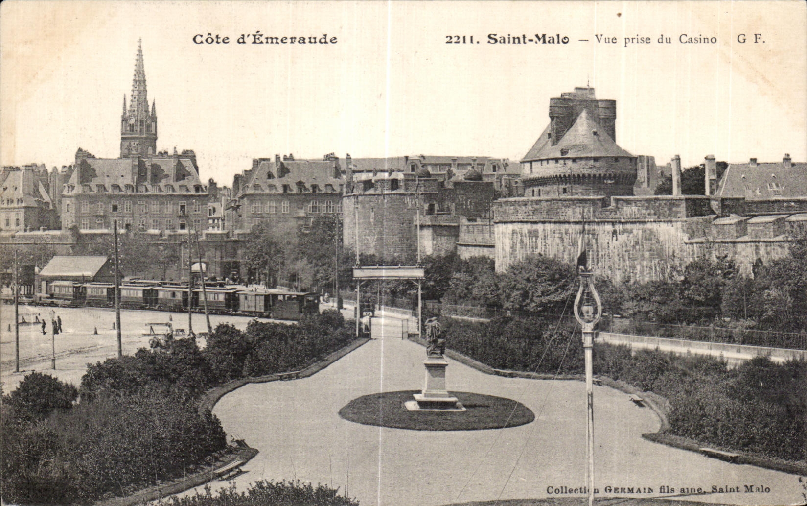 CPA Cote d Emeraude Saint Malo Vue Prise du Casino Train 