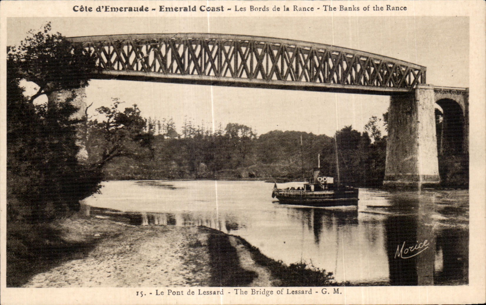 CPA dimensiona la costa esmeralda de Emeraude los bordes de rancio los bancos del barco de Rance