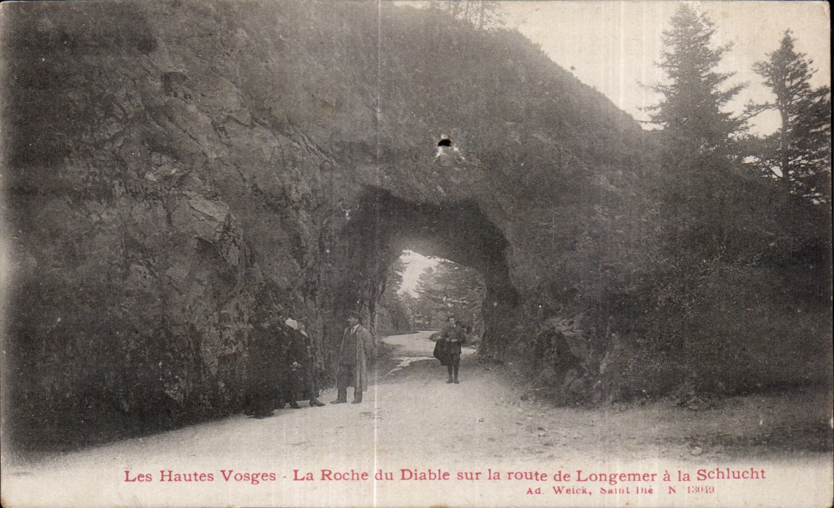 CPA the High Vosges the Rock of the Devil on the road of Longemer to Schlucht