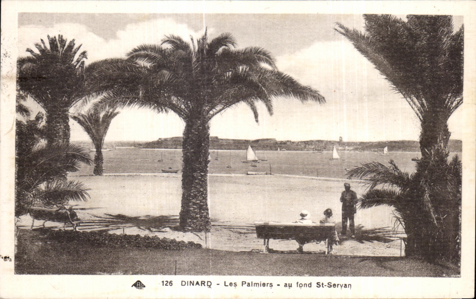 CPA Dinard Les Palmiers au fond St Servan