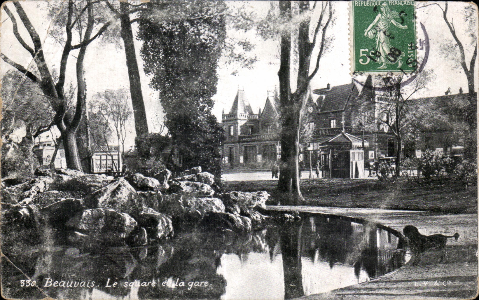 CPA Beauvais the Public garden Train station