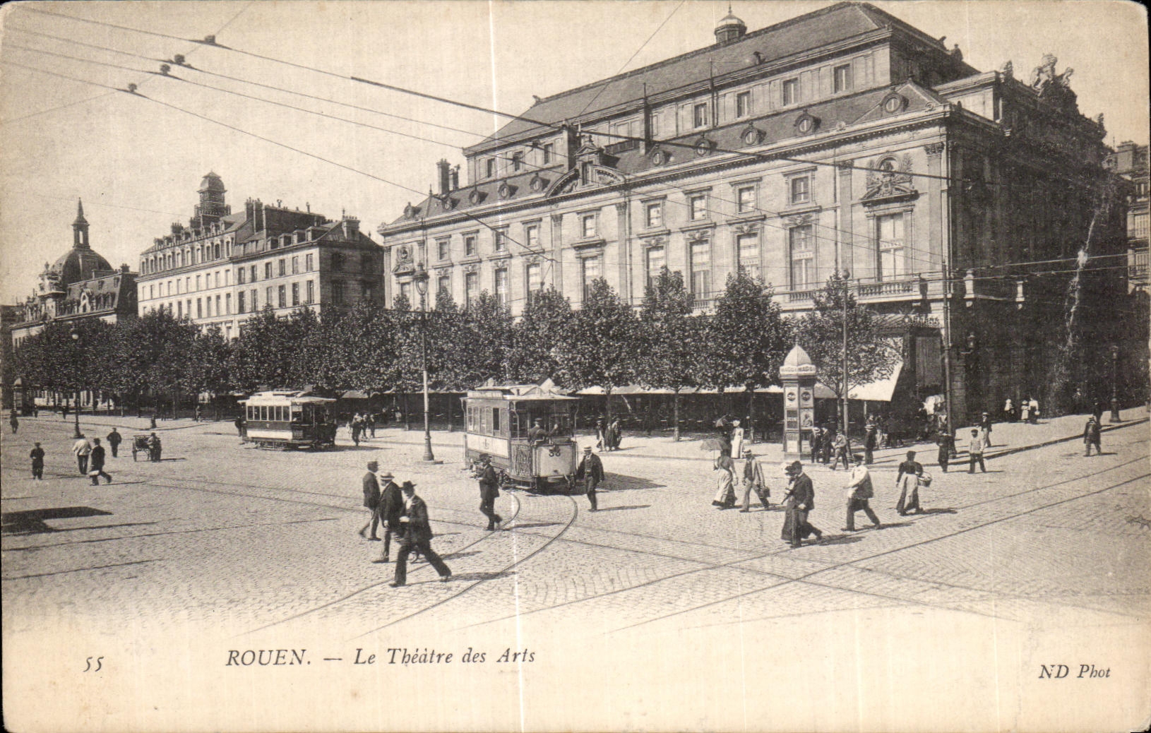 CPA Rouen the Theater of Arts Tram