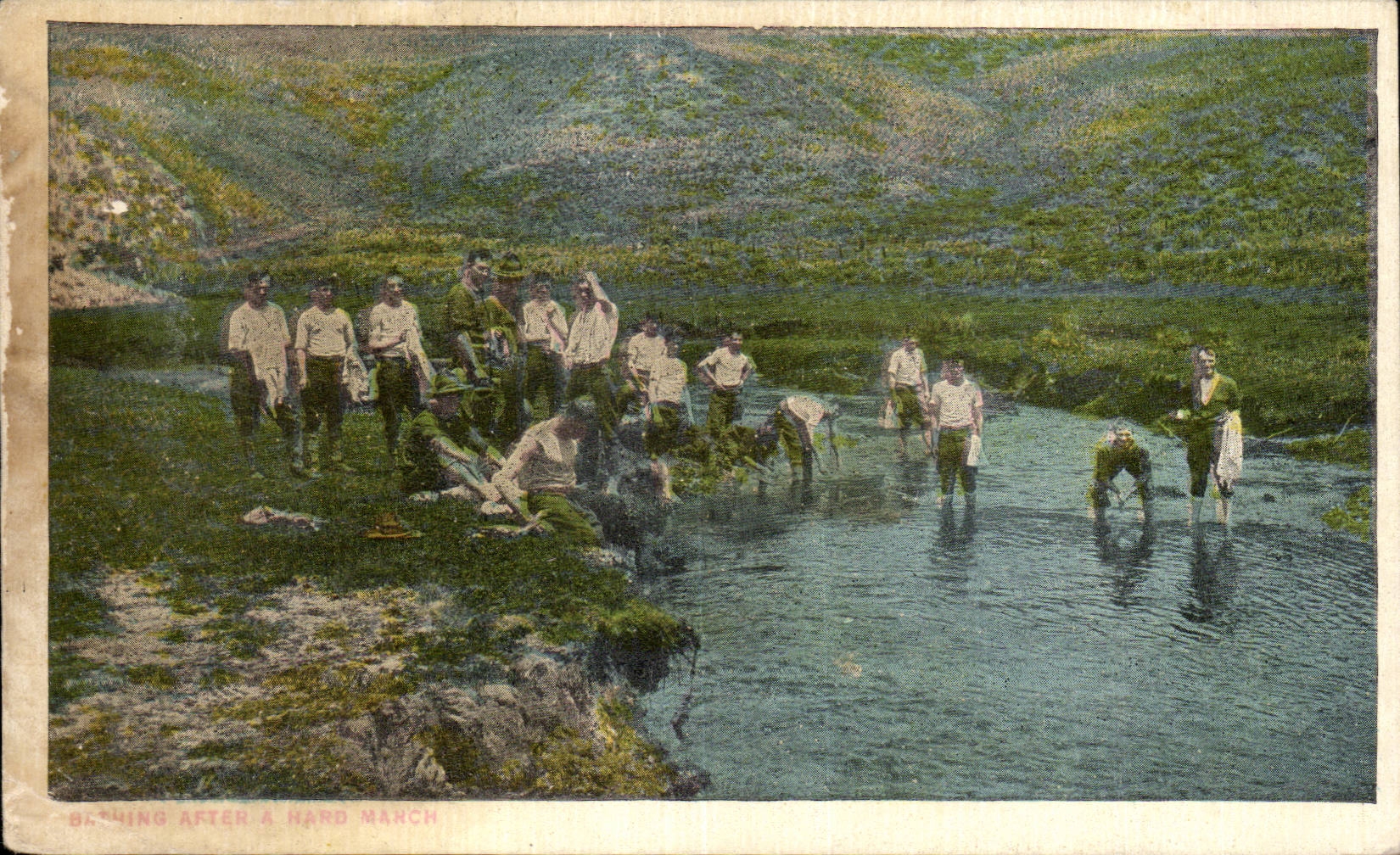 CPA Great Britain Bathing after has hardware march