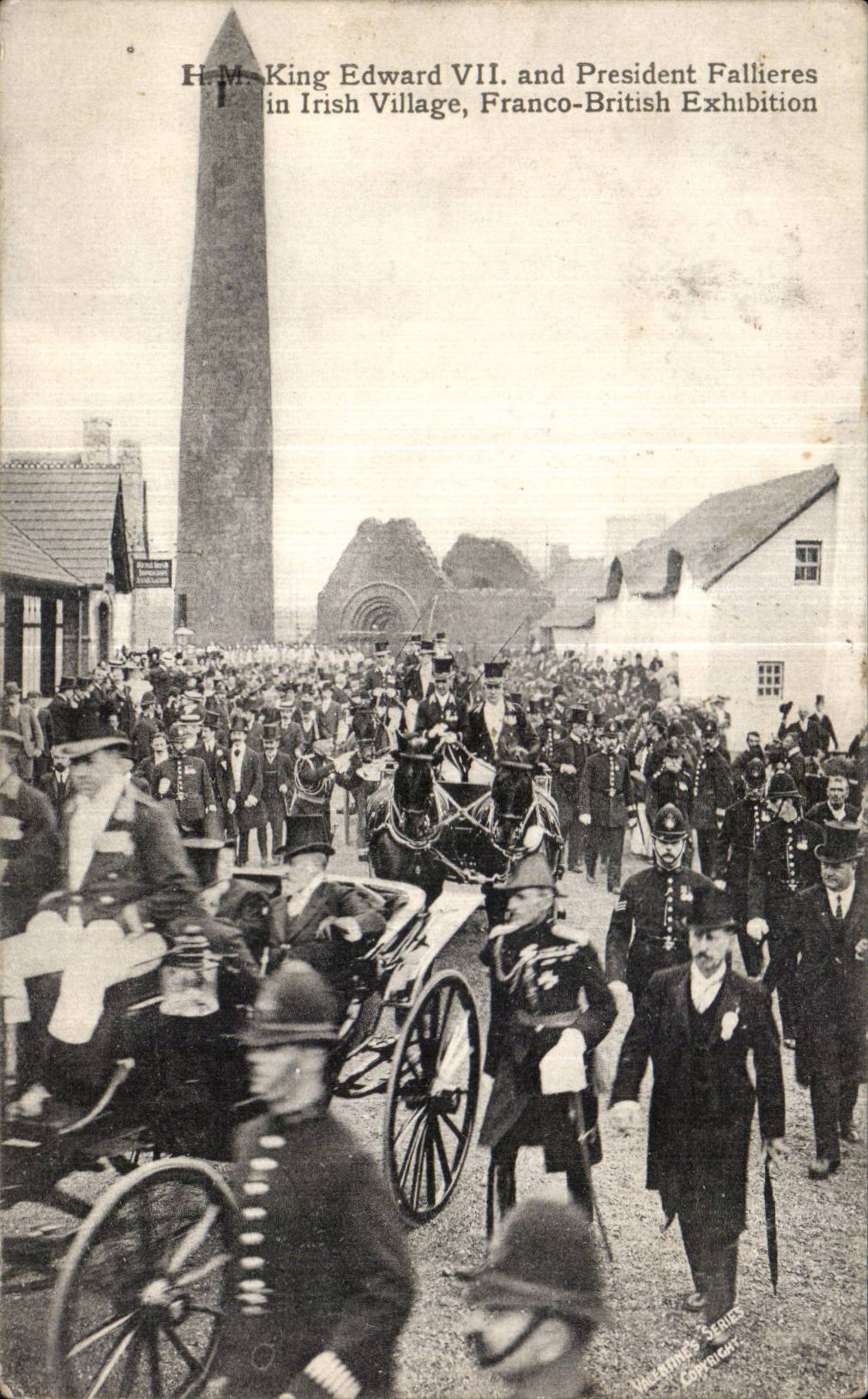 England - England - H Mr King Edward VII - President Fallieres in Irish Village - Free British Exhibition - CPA