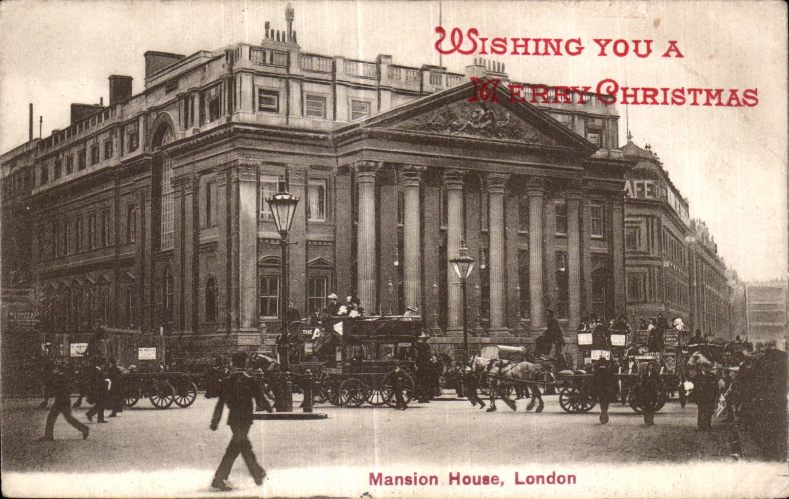 England - England - Wishing you has Merry Christmas - Mansion House - London - CPA