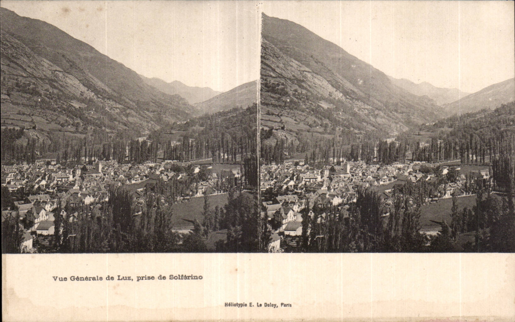 Carte Stereoscopique - Vue generale de Luz prise de Solferino - CPA