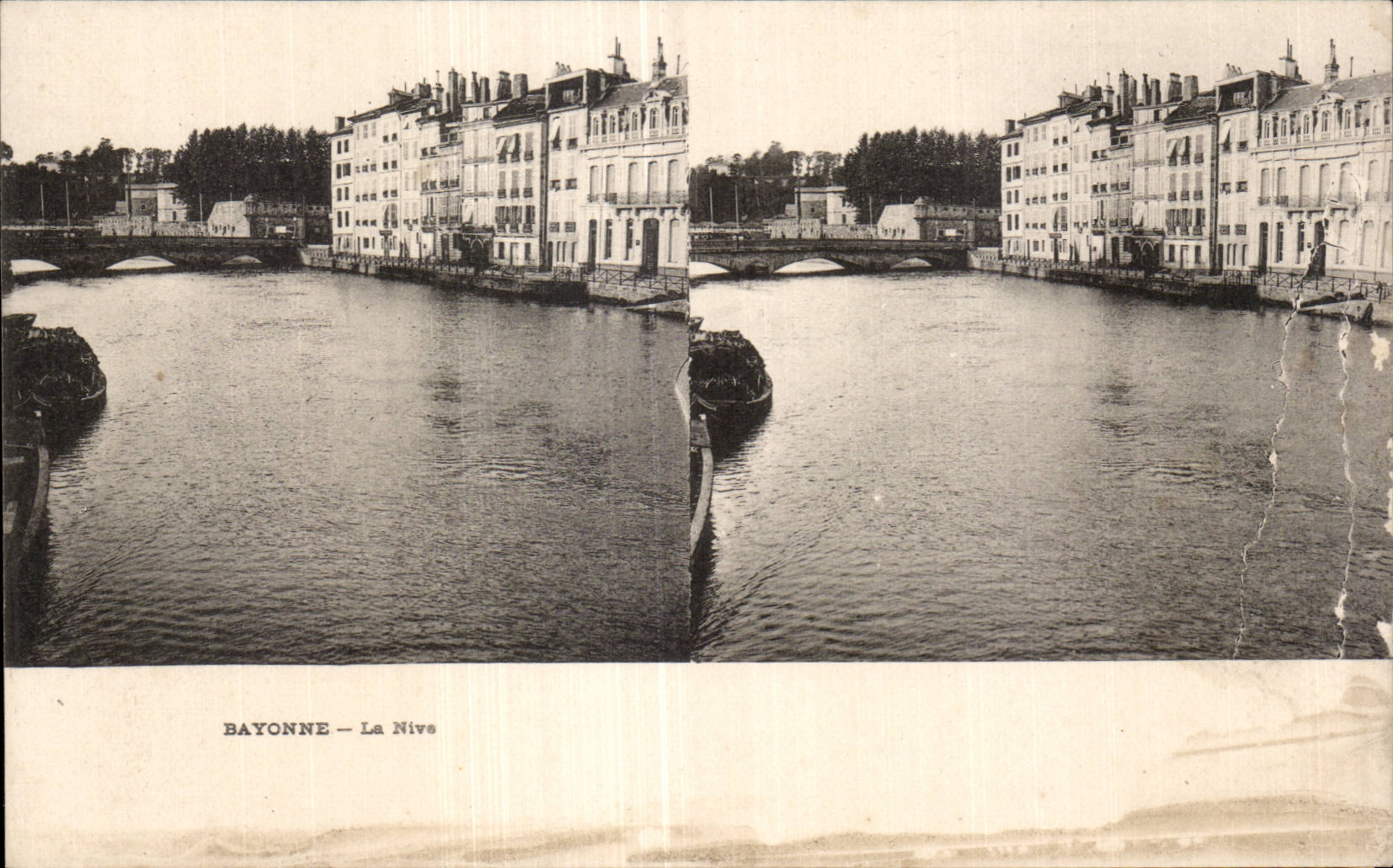 Carte Stereoscopique - Bayonne - La Nive - CPA 