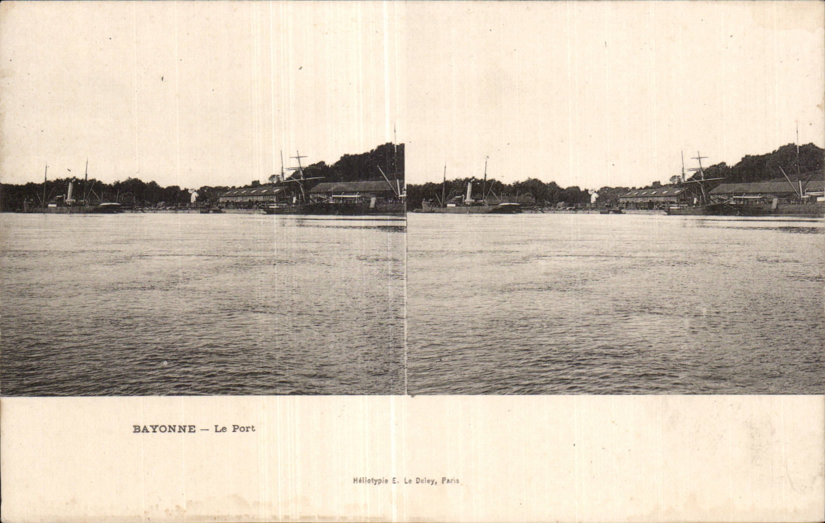 Carte Stereoscopique - Bayonne - Le Port - CPA 