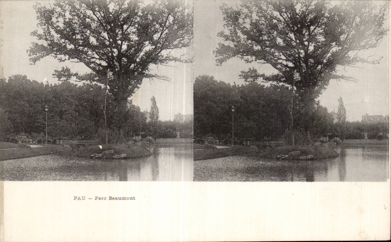 Carte Stereoscopique - Pau - Parc Beaumont - CPA