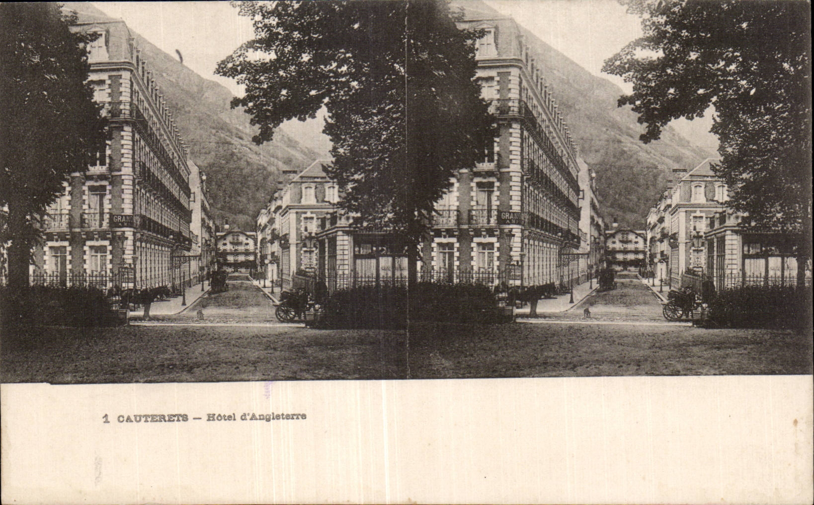 Carte Stereoscopique - Cauterets - Hotel d Angleterre - CPA 