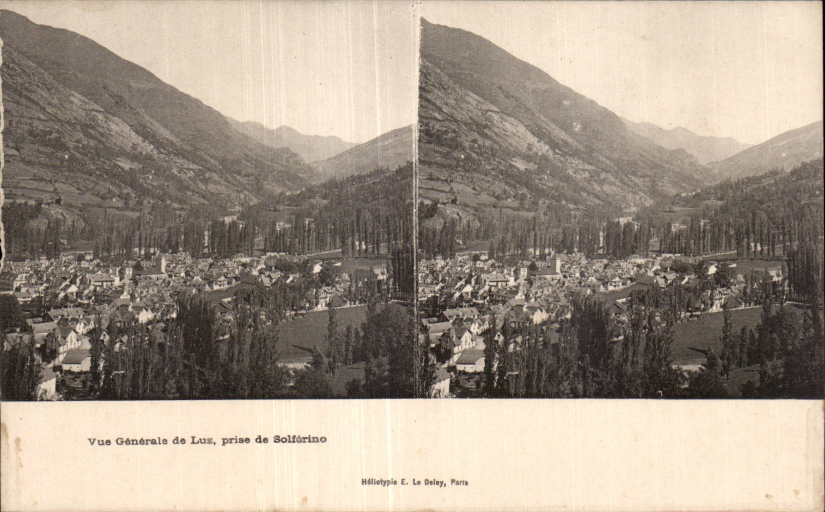 Carte Stereoscopique - Vue Generale de Luz - Pris de Solferino - CPA