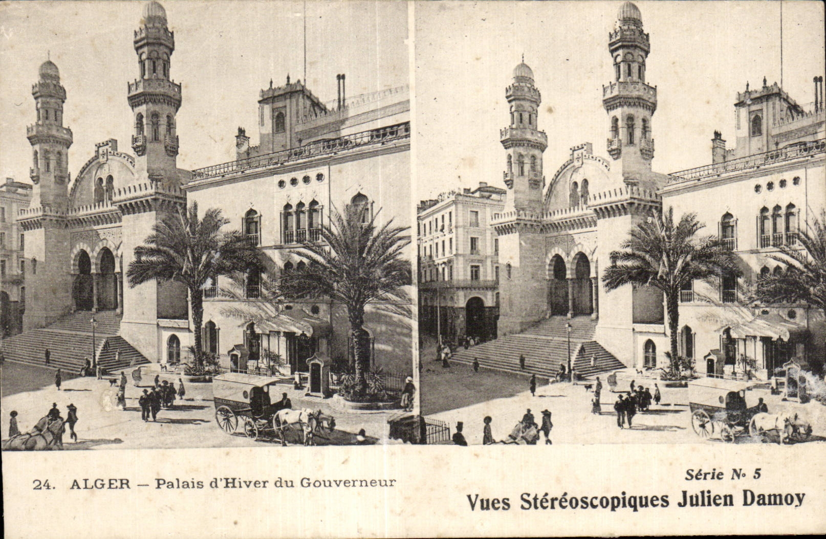 Carte Stereoscopique -Alger - Palais d HIver au Governeur - CPA 
