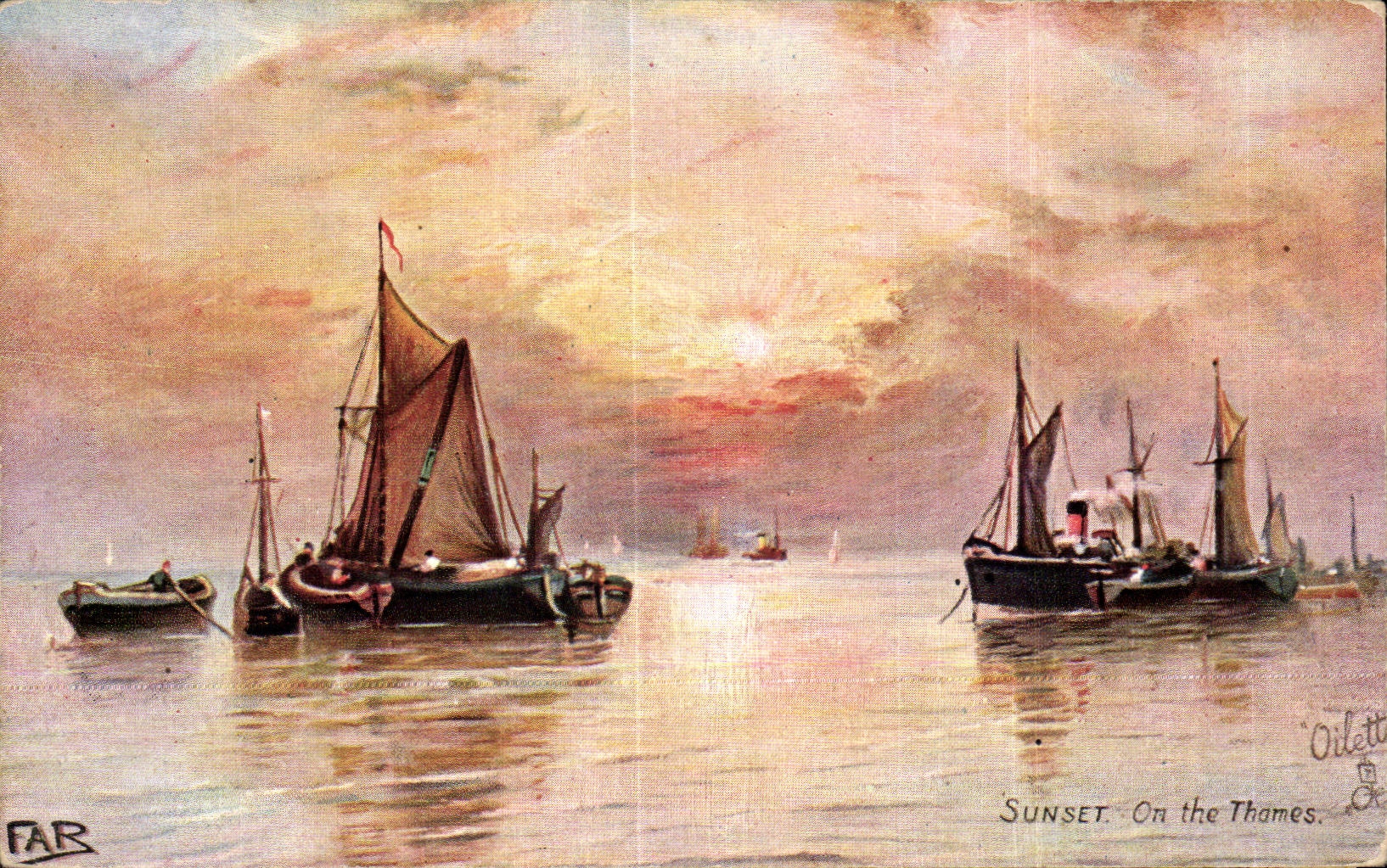 CPA Sunset Boat one the Thames