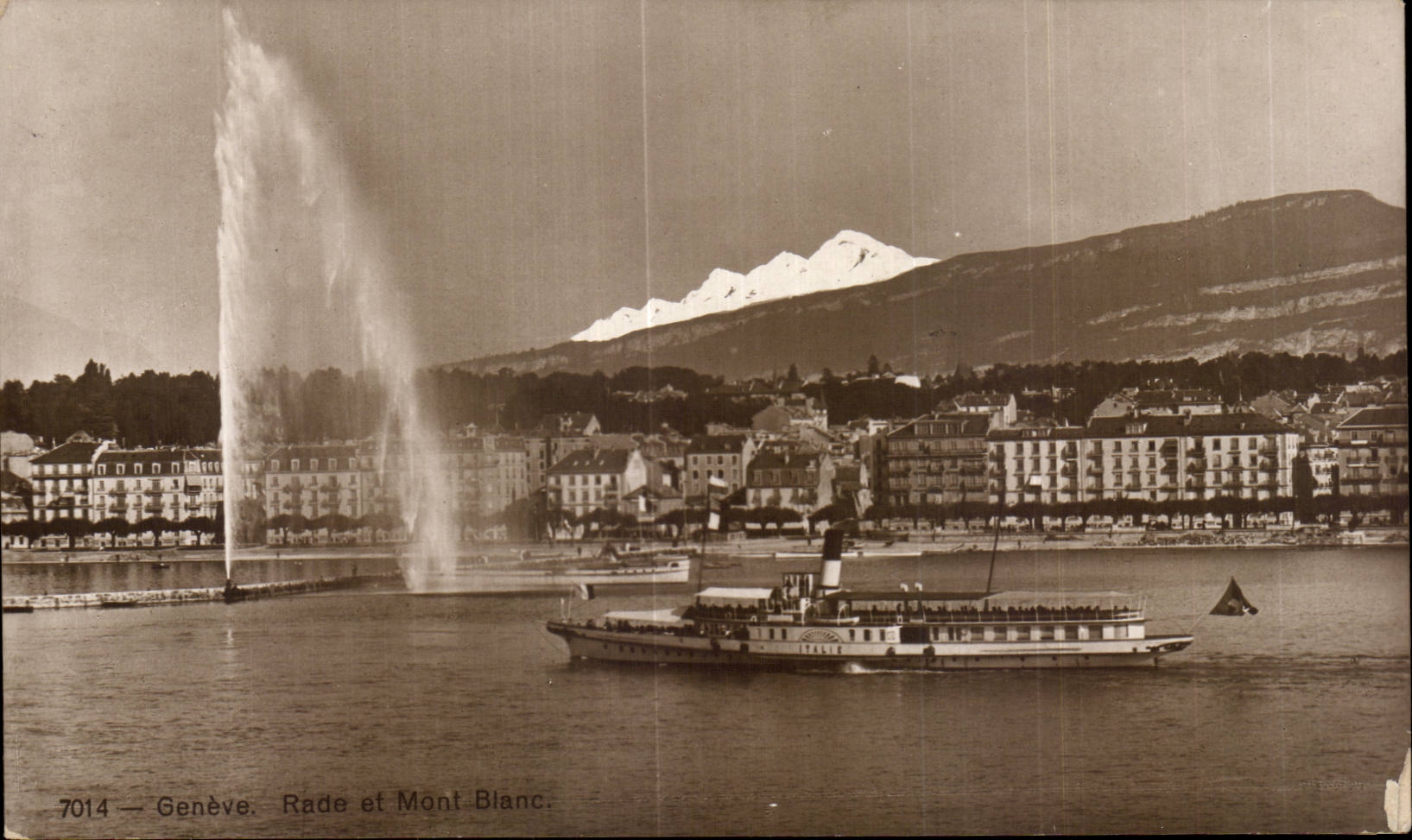 CPA Bateau Geneve Rade et Mont Blanc