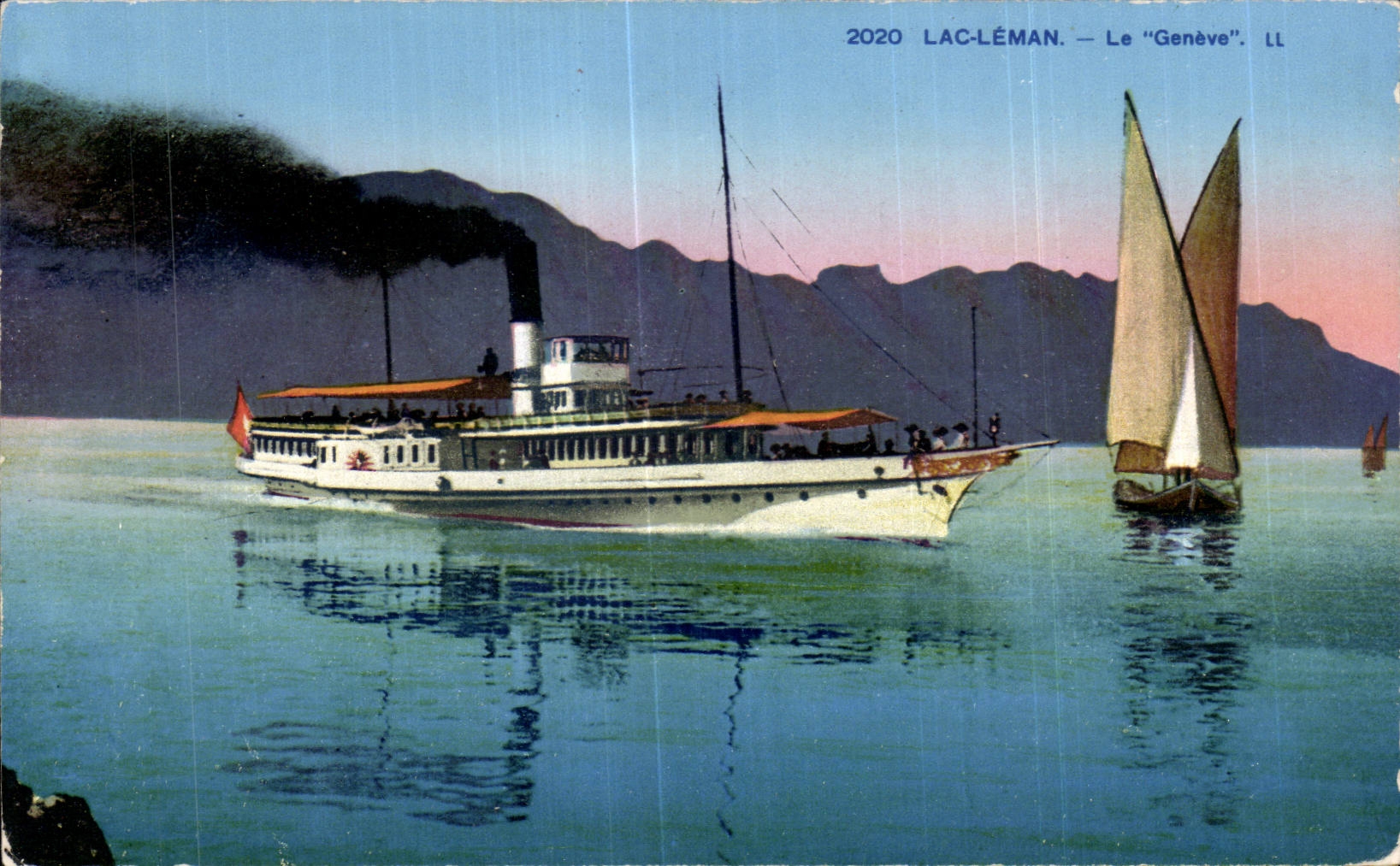 CPA Boat Lake Laman Swiss Geneva