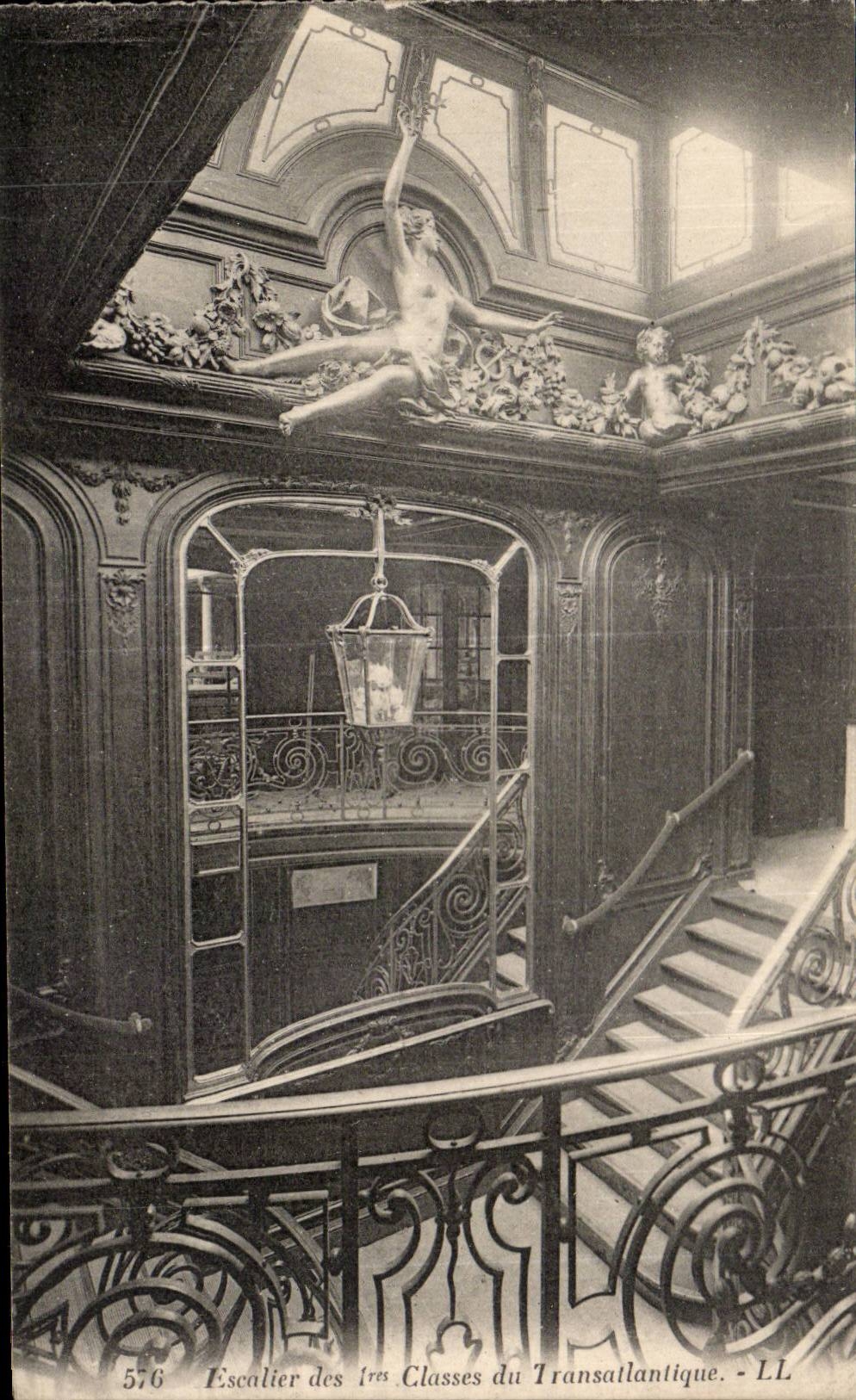 CPA Boat Staircase of the Classes of the Deck chair steamer