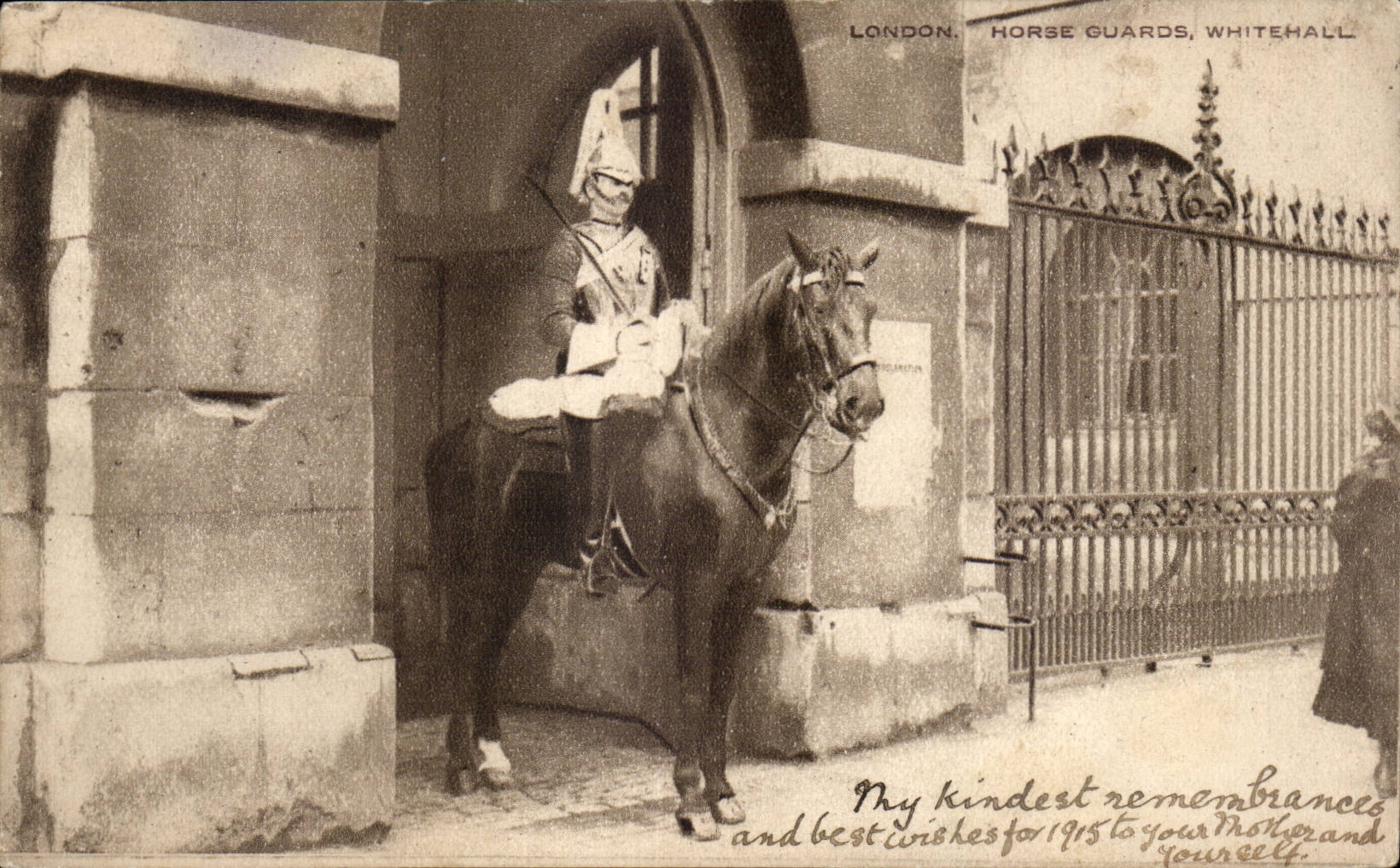 CPA London Horse Guards Whitehall Horse Horse