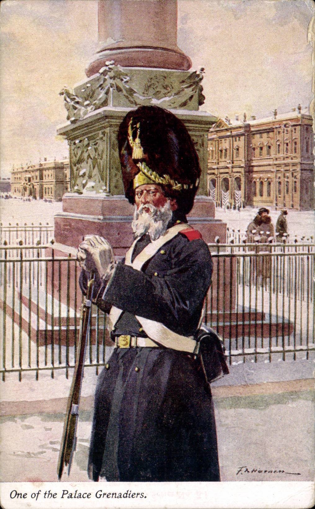 CPA One of the Palace grenadiers London Uniforme Soldat Militaria