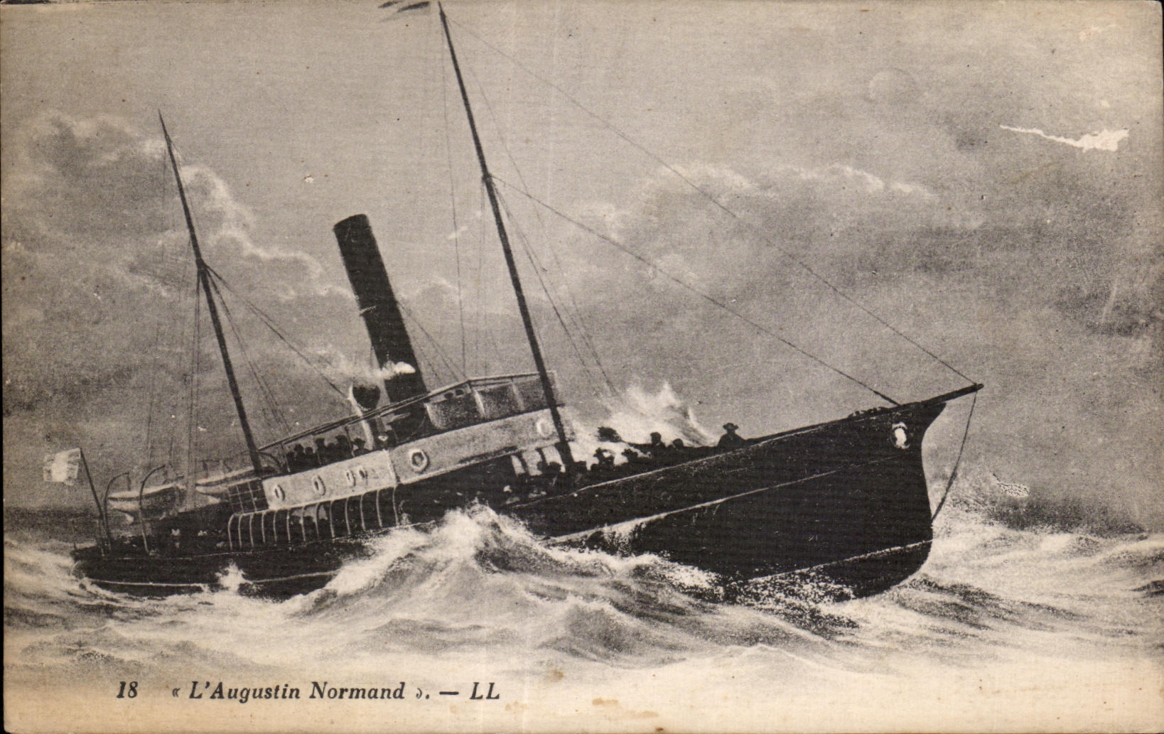 CPA Boat Augustin Normand