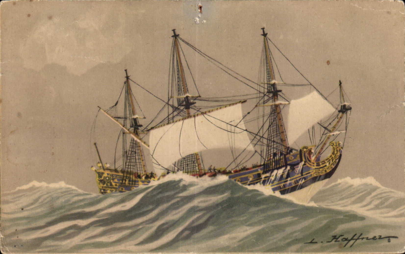 CPA Boat Vessels the Royal Sun Haffner Tourville with the Cape