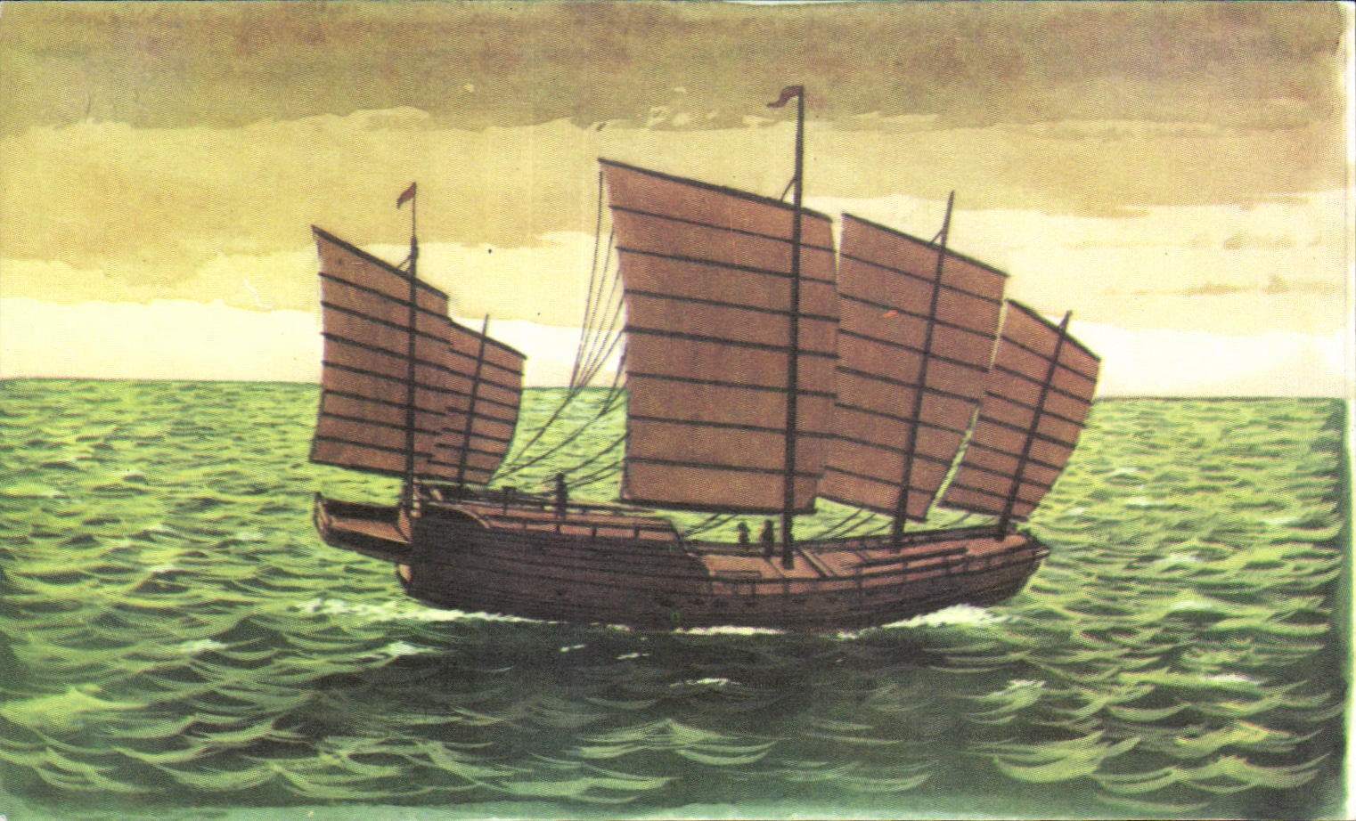CPA Bateau Jonque Chinoise