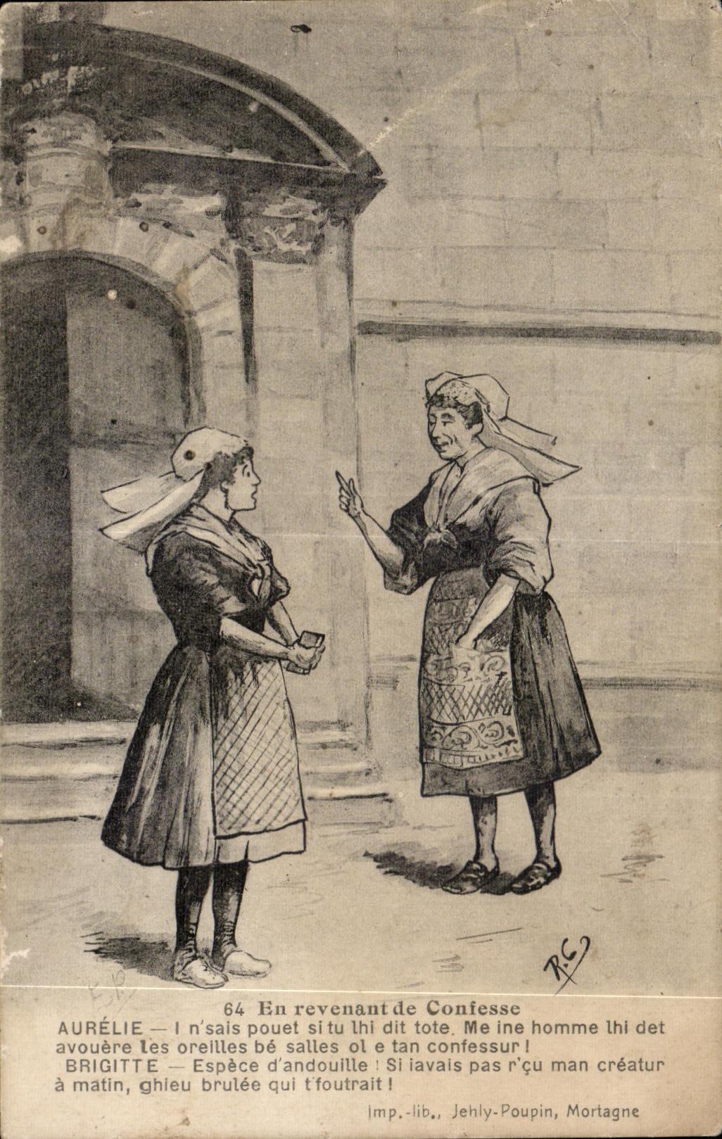 CPA En Revenant de Confesse Humour Illustrateur