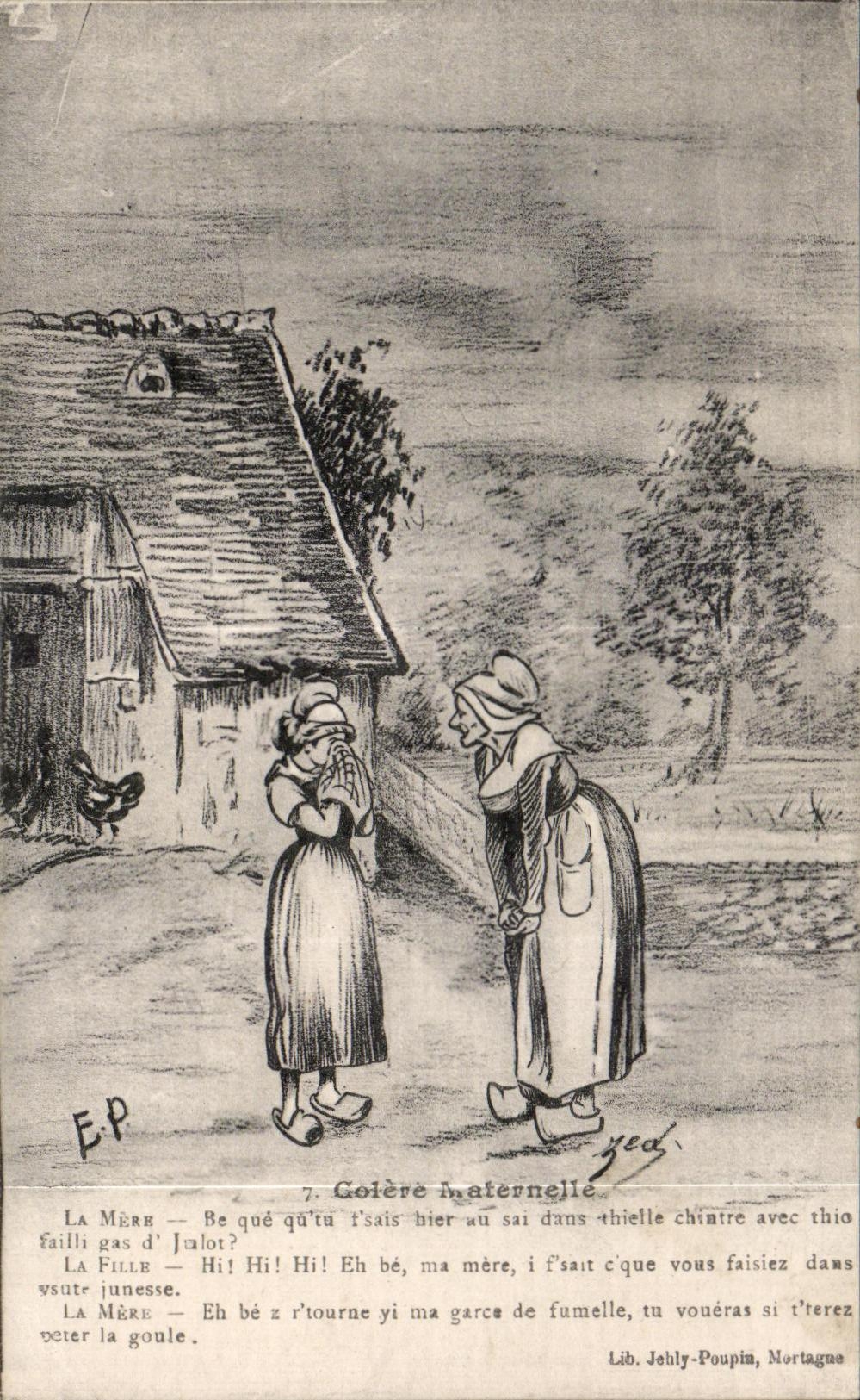 CPA Colere Maternelle Humour Illustrateur Folklore