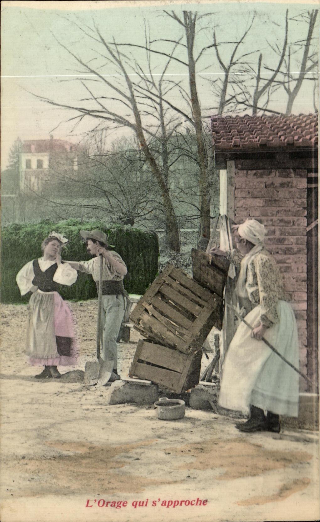 CPA Storm which S approaches Folklore Costume