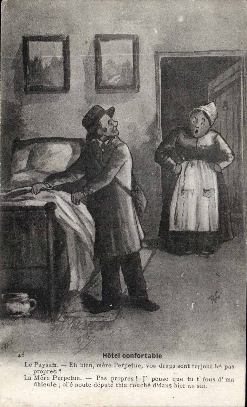 CPA Hotel confortable Illustrateur