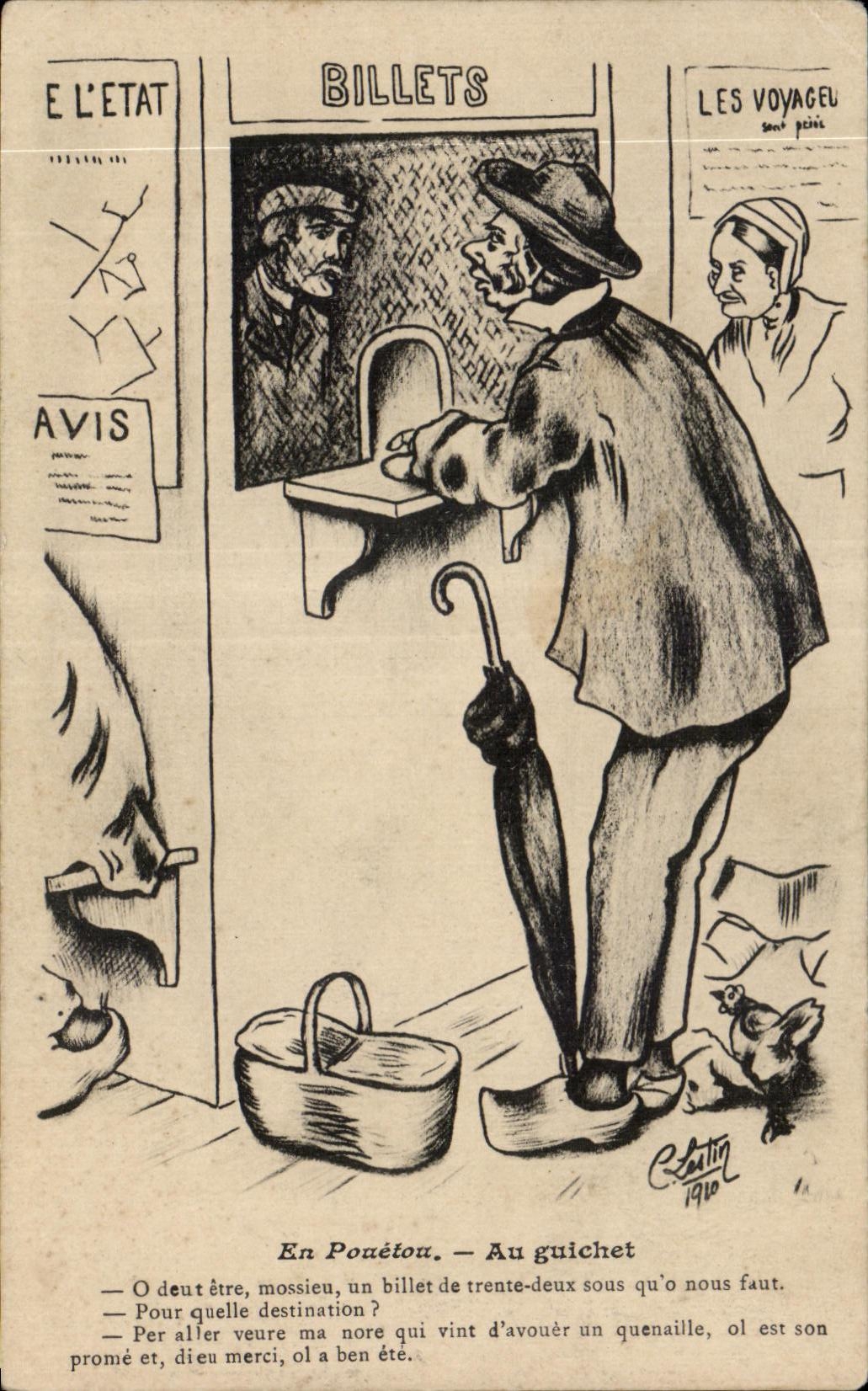 CPA In Ponetou With the counter Lestin Illustrator