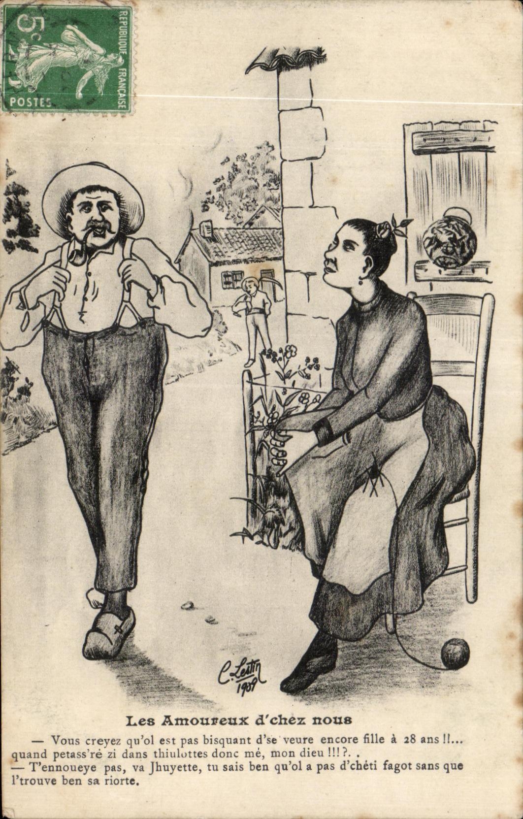 CPA Les Amoureux d chz nous Illustrateur Lestin