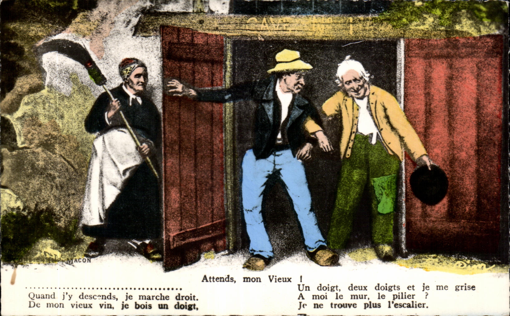 CPA Attends mon Vieux Folklore Costume