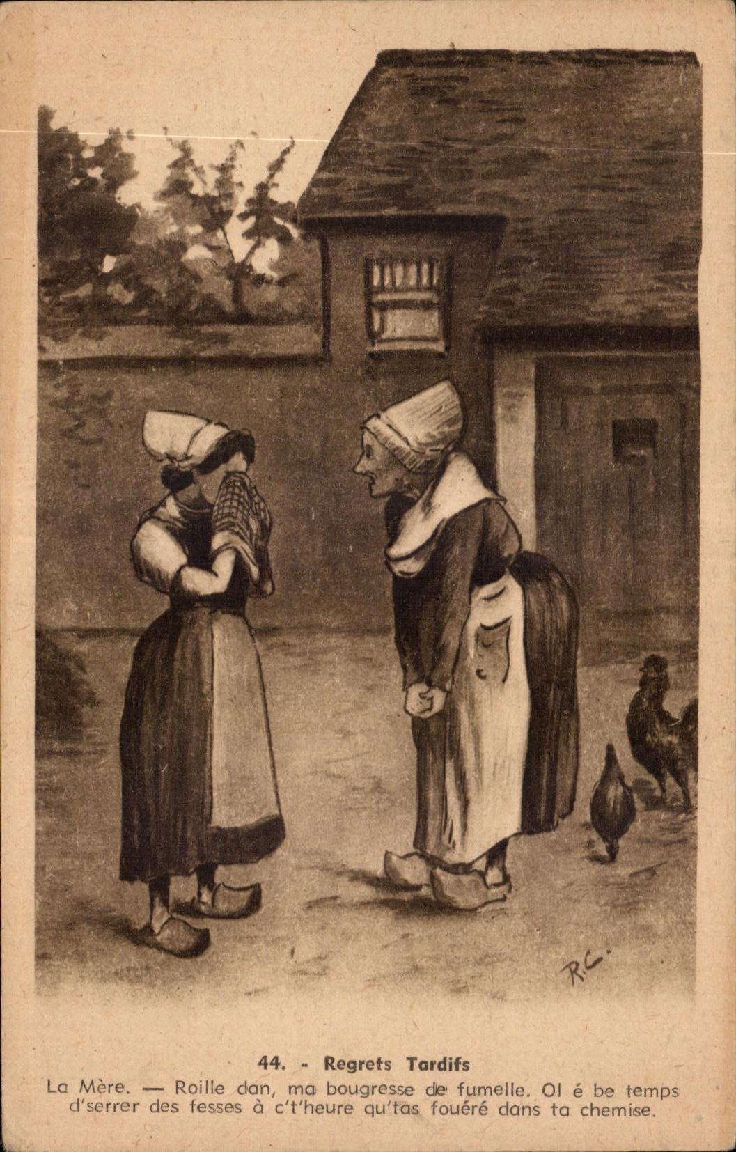 CPA Regrets Tardifs Illustrateur