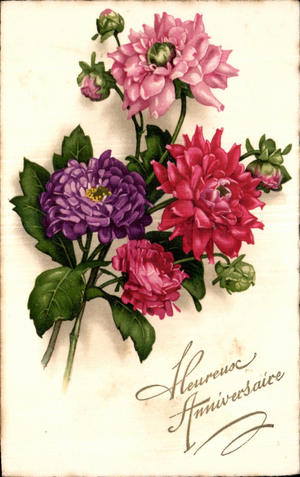 CPA Fantasy Happy Flowers Birthday