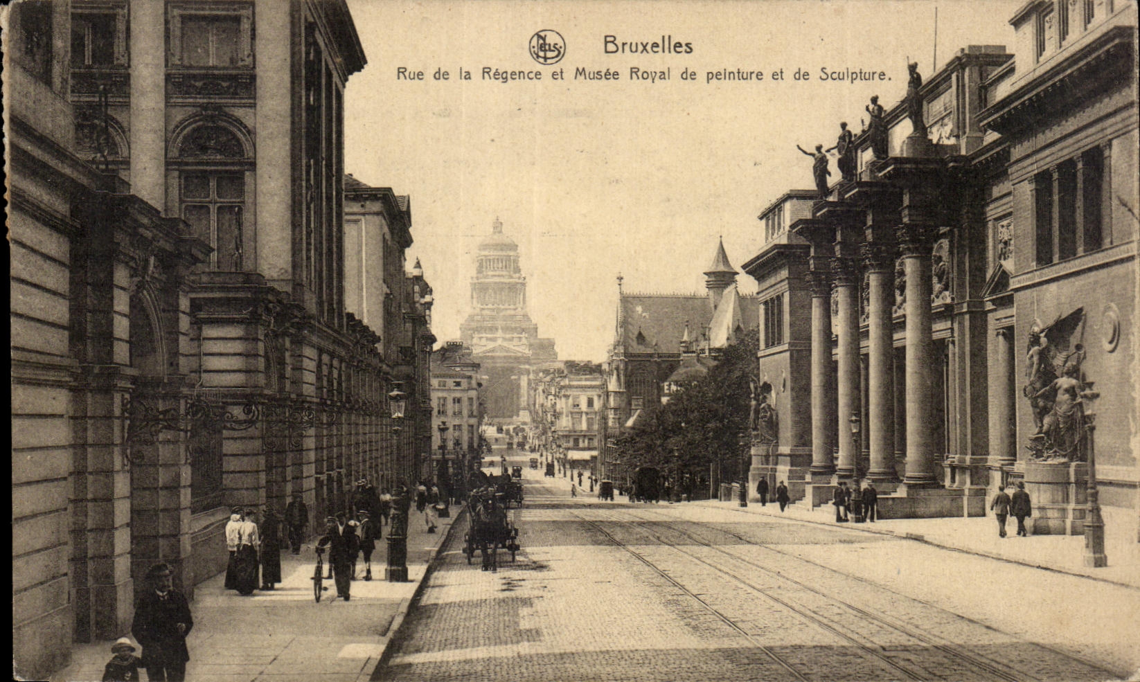 Calle de CPA Bruselas de la regencia y museo real del pienture y de la escultura